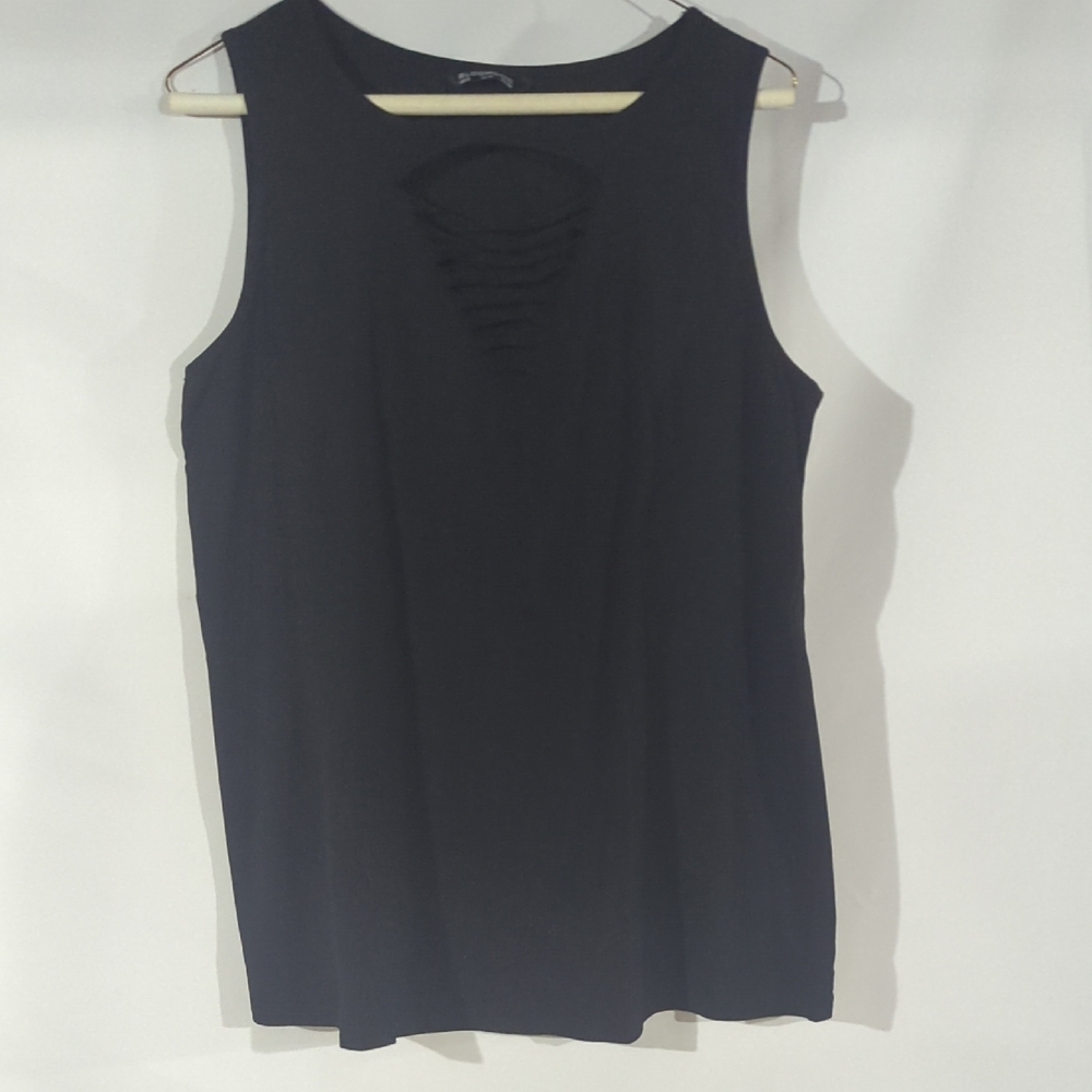 LAST CHANCE BloomChic Black Tank Top with Cutout Detail